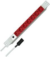 48,26cm (19) Kopp Steckdosenleiste 7-fach Alu, mit USV Kaltger&auml;te-Anschluss
