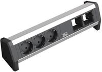 Bachmann 902.001, Bachmann 902.001 Steckdosenleiste ohne Schalter Schwarz, Aluminium