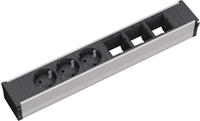 Bachmann 912.006, Bachmann 912.006 Steckdosenleiste ohne Schalter Aluminium, Schwarz