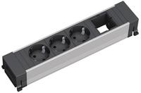Bachmann 909.004, Bachmann 909.004 Steckdosenleiste Silber, Schwarz Schutzkontakt