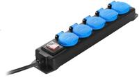 AS Schwabe 38605, AS Schwabe 38605 Steckdosenleiste mit Schalter 5fach Schwarz, Blau