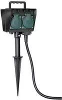 Gartensteckdose Mit Erdspie&szlig; Ip44 4-fach 10m H07rn-f 3g1,5