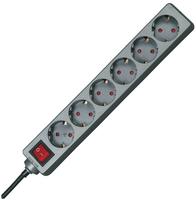 Kopp 120943005 Steckdosenleiste mit Schalter 6fach Titan Schutzkontakt 1 St.