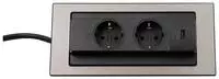 Steckdosenelement EVOline BackFlip 230 V - USB A / Edelstahl