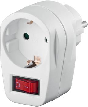 Monacor MEP-1S Adapterstecker Schutzkontakt - Schalter 1x Buchse weiß