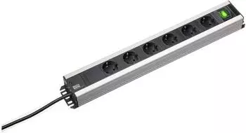 Bachmann Handwerkerleiste 6-fach aluminium/schwarz (300.008)