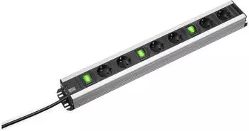 Bachmann Handwerkerleiste 6-fach aluminium/schwarz (300.050)