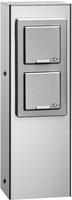 LCD Steckdosens&auml;ule, 4 Schuko-Steckdosen, Edelstahl, IP44