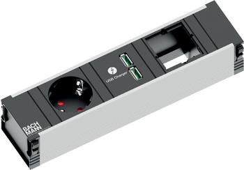 Bachmann Coni 1-fach + 1x Custom-Modul schwarz (912.0167)
