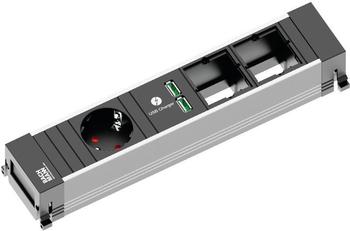 Bachmann Power Frame 1-fach + 2x Custom-Modul schwarz (916.0041)