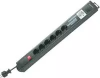 REV-Ritter Steckdosenleiste Supraline, 3,1m Kabel, 7-fach in schwarz, Master-Slave,