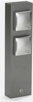 Steckdosens&auml;ule Metall an 2Steckd anth 300x80x4mm IP44