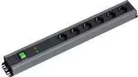Bachmann 300.012, Bachmann Steckdosenleiste 6-fach Schuko 90&deg; | &Uuml;berspannungsschutz