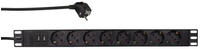 Logilink - Steckdosenleiste 19', 8-fach, Schutzkontaktstecker, 2x Usb, Schwarz