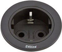 EVOline 159280000900 Einbau-Steckdosenleiste 1fach Schwarz 1St.