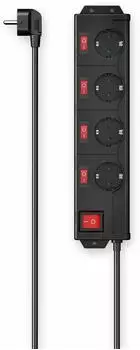 Hama Steckdosenleiste 4-fach mit Schalter Schwarz (00223122)