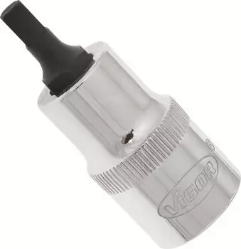Vigor Equipment Innensechskant Schraubendreher-Einsatz Vierkant hohl 12,5 mm (1/2 Zoll) Innen Sechskant Profil 5 mm (V2101)