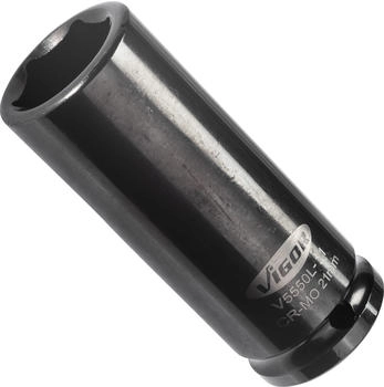 Vigor Equipment Schlagschrauber Steckschl&uuml;sseleinsatz lang Vierkant hohl 12,5 mm (1/2 Zoll) Au&szlig;en Sechskant Profil 21 mm (V5550L-21)