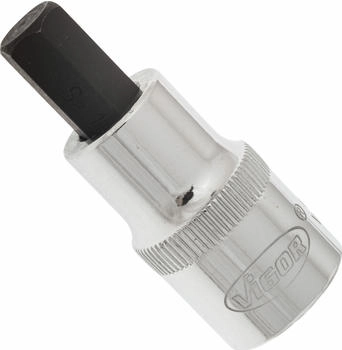 Vigor Equipment Innensechskant Schraubendreher-Einsatz Vierkant hohl 12,5 mm (1/2 Zoll) Innen Sechskant Profil 10 mm (V2105)