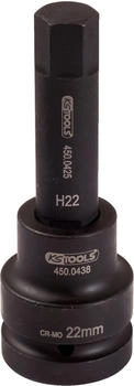 KS Tools 1" Innen-Sechskant-Kraft-Bit L - 22 mm (450.0493)