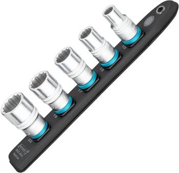 HAZET SmartRail Steckleiste Au&szlig;en-Doppelsechskant 5-teilig 1/2 Zoll (900Z-SR/5)