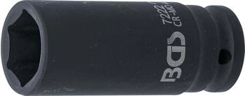 BGS Kraft-Steckschl&uuml;ssel-Einsatz Sechskant, tief 12,5 mm (1/2") SW 22 mm (7222)