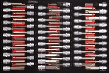 KS Tools 1/2" Bit-Stecknuss-Satz in Schaumstoffeinlage, 64-tlg (811.1064)