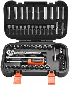VEVOR Steckschl&uuml;sselsatz 70-tlg. 6,4mm-Antrieb SAE & metrisch CR-V-Stahl