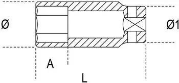 Beta 728L 46 Schlagstecknuss 3/4" Sechskant lange Serie (007280346)