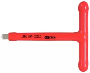 KS Tools T-Griff-Aufsteckschl&uuml;ssel 1/2" mit Schutzisolierung und Schraubenarretierung, 200mm (117.1205)