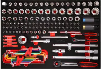 KS Tools Steckschl&uuml;ssel-Satz 1/4" + 1/2" Schaumstoffeinlage, 137-tlg. (811.1137)