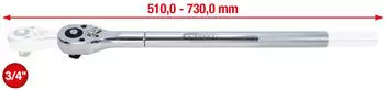 KS Tools CHROMEplus Teleskop-Umschaltknarre 3/4" 24 Zahn 1350Nm (911.3490)