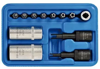 SW-Stahl Klimaanlagen Spezial-Steckschl&uuml;sselsatz 1/4" 12-teilig (61719L)