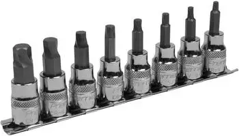 Sealey Sechskant-Stecknuss-Bit-Set Lock-On, 8-teilig, 3/8" Antrieb, Zoll (AK65603)
