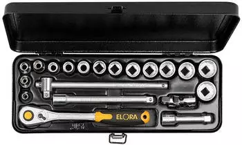 Elora Steckschlüssel-Satz 3/8" Sechskant 20-teilig 6-22mm (871-JSU)