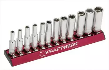 Kraftwerk MagAlu 1/4" Stecknuss-Set lang 4-13mm, 12-tlg. (101990)