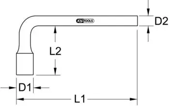 KS Tools BRONZEplus 6-kant-Steckschl&uuml;ssel gewinkelt 58mm (963.8382)