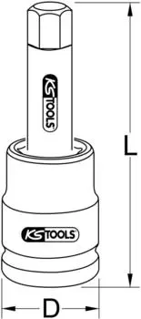 KS Tools Kraft-Bit-Stecknuss Innensechskant lang 3/4" 17mm (450.0461)