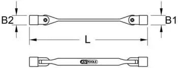 KS Tools CLASSIC Torx-E Doppel-Gelenkschl&uuml;ssel E22 x E24 (517.0335)