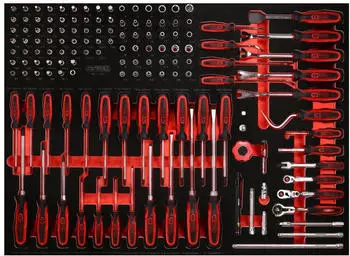KS Tools 1/4" Steckschl&uuml;ssel- und Schraubendreher-Satz Schaumstoffeinlage, 142-tlg. (821.0142)