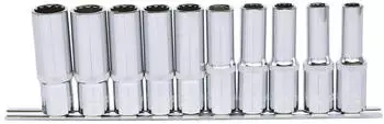 KS Tools CHROMEplus 1/2" 12-kant-Stecknuss-Satz, lang, 10-tlg., 10-19mm (918.0660)
