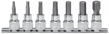 KS Tools CHROMEplus Bit-Stecknuss-Satz Innensechskant 1/4" 7-tlg. 2,5-8mm (918.1670)