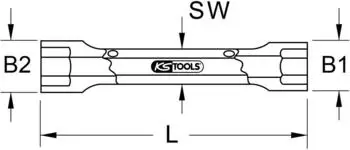 KS Tools BRONZEplus 6-Kant-Steckschl&uuml;ssel doppelseitig 14x17mm (963.8397)