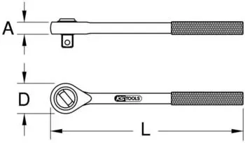 KS Tools BERYLLIUMplus Umschaltknarre 1/2" 45 Zähne (962.1290)