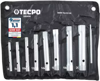 TECPO Rohr-Steckschl&uuml;ssel Satz 6x7-20x22mm, 8-tlg (300498)