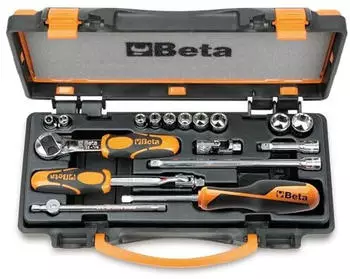 Beta 900AS/C10 Steckschlüsselsatz 1/4" mit 7 Zubehörteilen, 17-tlg. (009000961)