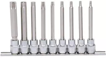 KS Tools CHROMEplus Bit-Stecknuss-Satz Torx 3/8" lang 9-tlg. T20-T60 (918.1550)