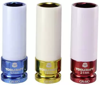 Toolcraft Steckschl&uuml;ssel-Schoneinsatz-Set 1/2" 3-teilig, Chrom-Molybd&auml;n-Stahl (1544321)