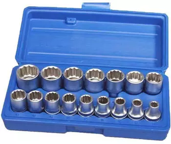 SW-Stahl Steckschl&uuml;sseleins&auml;tze 1/2" Zw&ouml;lfkant 8-24mm 16-teilig (05640L)