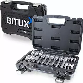 BITUXX 18-teiliger Innensechskant Nusssatz Werkzeug Set (MS-13383)